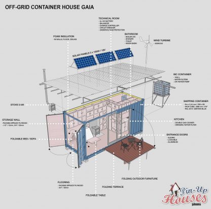 Planos de off-the-grid HC casa de contenedor Gaia - Imagen 23