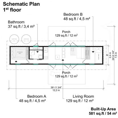 Planos de la casa contenedor de 40 pies - Imagen 3