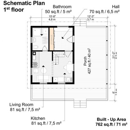 Planos de granero casa con gambrel tejado Oaklynn - Imagen 3