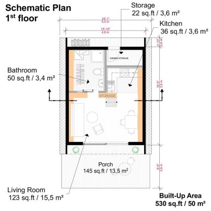 Planos de una cabaña con desván Ruby - Imagen 2