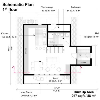 Planos de casa A-frame Evelyn - Imagen 3