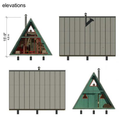 Planos de tiny casa tipo A frame Alexis - Imagen 10