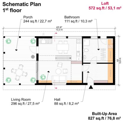 Planos de casa pequeña tipo barndominio - Imagen 2