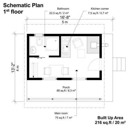 Planos de cabaña con loft dormitorio Mia - Imagen 4