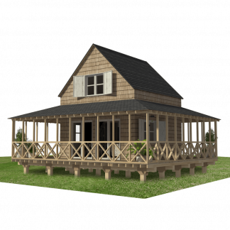 Elevated small house plans with gable roof