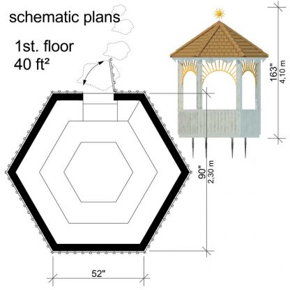 Planos de gazebo de madera Nefertiti - Imagen 2