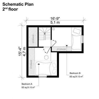 Planos de casa pequeña de 2 dormitorios Magdalene - Imagen 4