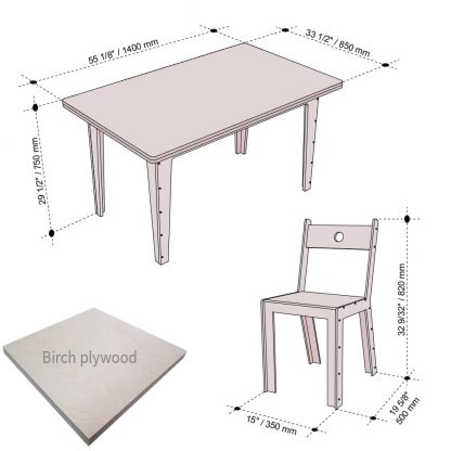 Planos de mesa y sillas DIY - Imagen 2