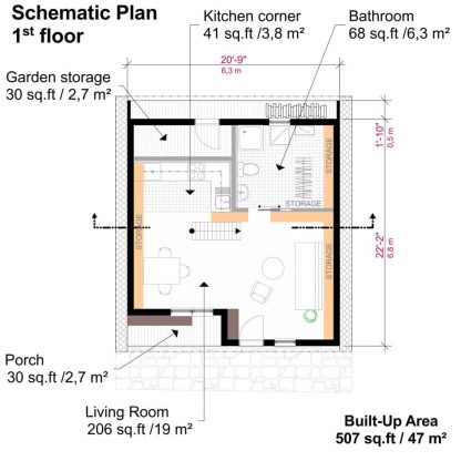 Planos de casa pequeña con estructura en A Valentina - Imagen 3