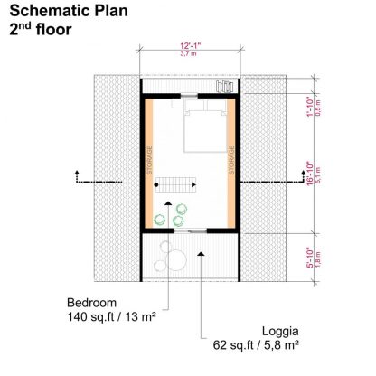 Planos de casa pequeña con estructura en A Valentina - Imagen 4