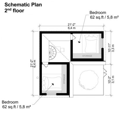 Planos de casa con atrio Joan - Imagen 6