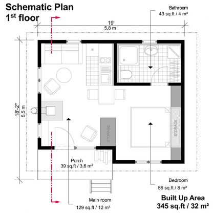 Planos de casa pequeña tipo bungalow Mila - Imagen 3