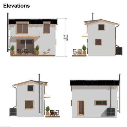 Planos de cabaña pequeña con dormitorio en desván, Kia - Imagen 7