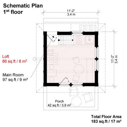 Planos de casita con desván Frances - Imagen 2