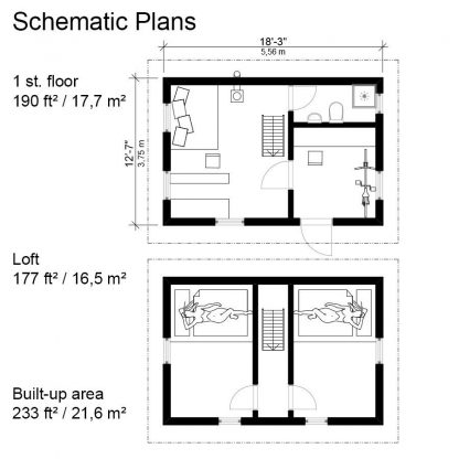 Planos de casa con tejado gambrel Sofia - Imagen 2