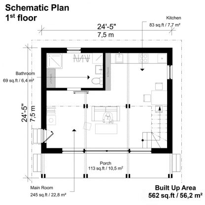 Planos de casa de dos plantas con tejado plano Billie - Imagen 2