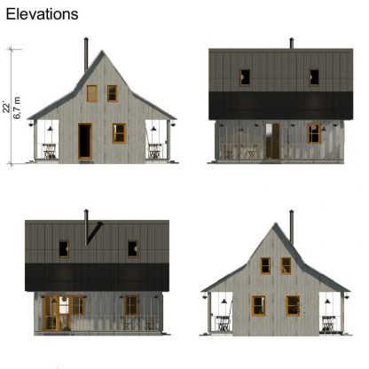 Planos de casa pequeña con porches Gloria - Imagen 4