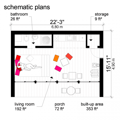 Planos de casa pequeña contemporánea Sheena - Imagen 3