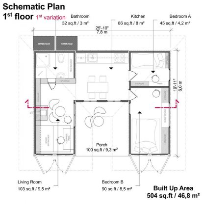 Planos de casa de dos contenedores de envío - Imagen 4